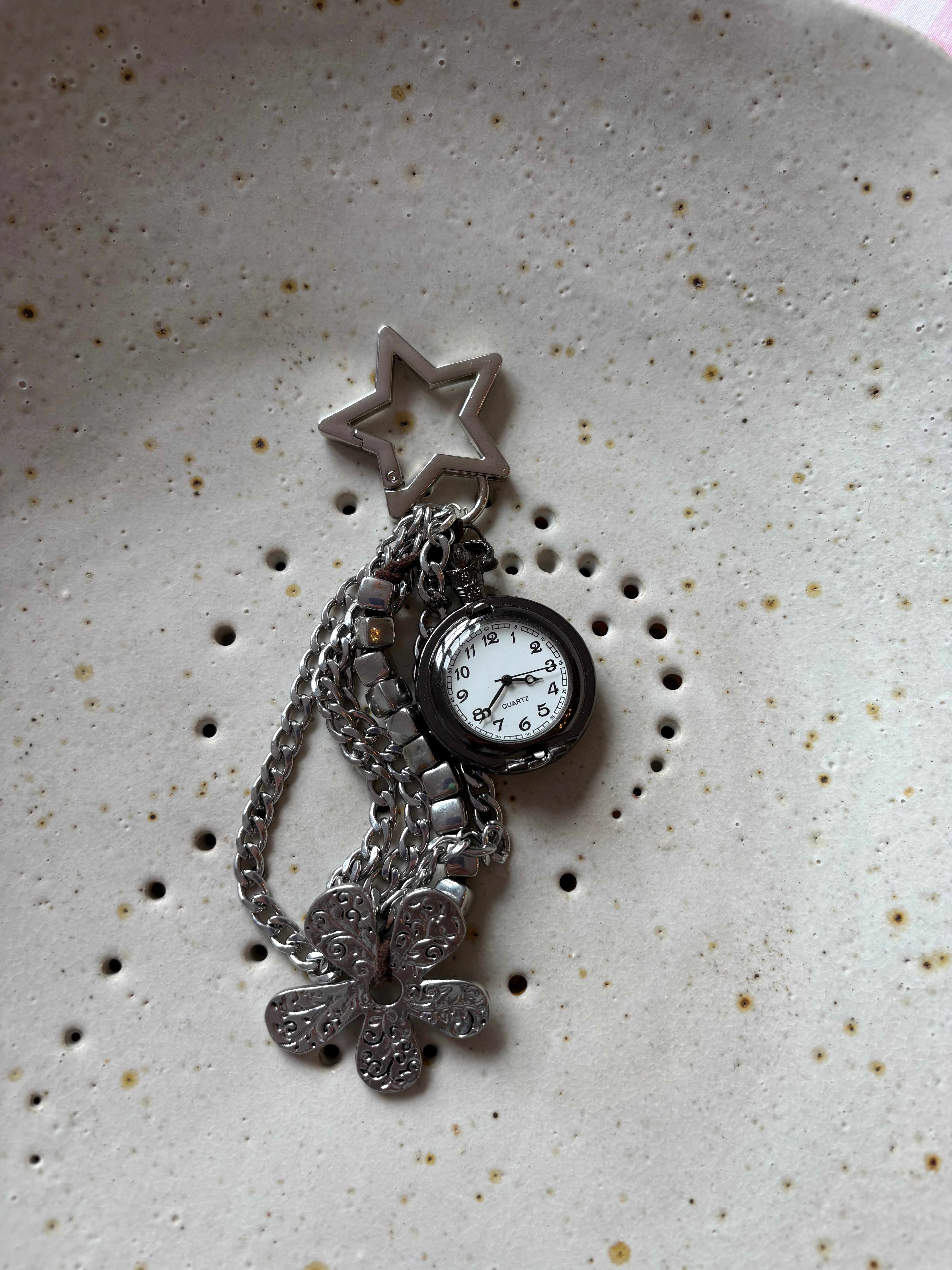 Antique Silver Pocket Watch Charm